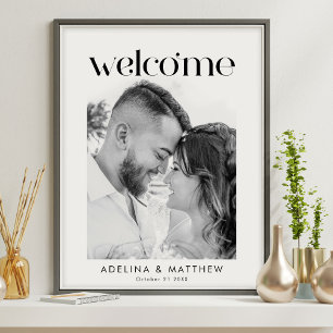Póster Signo de bienvenida elegante y moderno de fotograf