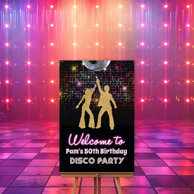 Póster Signo de bienvenida Fiesta de Disco Retro 70 (Subido por el creador)