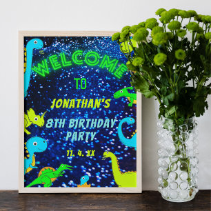 Póster Signo de bienvenida Fiesta de los niños neones bri
