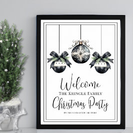 Póster Signo de bienvenida Fiesta de Navidades de inviern