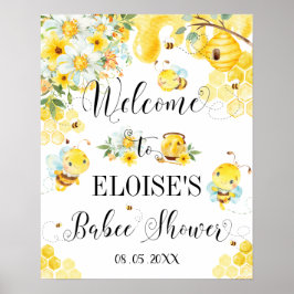 Póster Signo de bienvenida floral de Cute Honey Beds