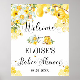 Póster Signo de bienvenida floral de Cute Honey Beds