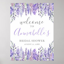 Póster Signo de bienvenida Floral Purple Bridal Briower