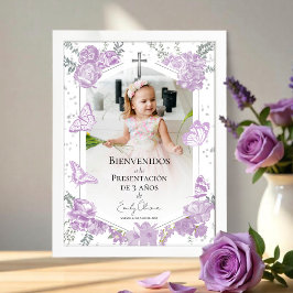 Póster Signo de bienvenida fotográfica de 3 años Butterfl