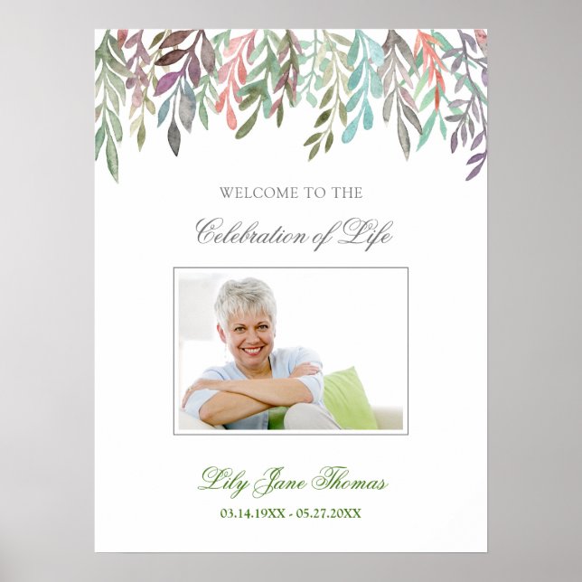 Póster Signo de bienvenida funeral de la fusión acuarela  (Frente)