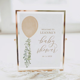 Póster Signo de bienvenida Globo de oro Eucalyptus Baby S