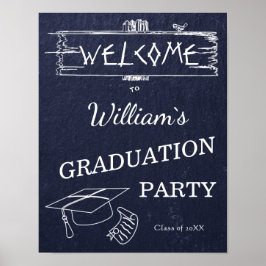 Póster Signo de bienvenida | Graduación simple de Piedra 