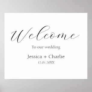 Póster Signo de bienvenida horizontal para boda