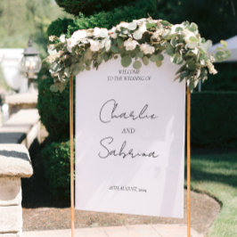 Póster Signo de bienvenida minimalista elegante de boda m