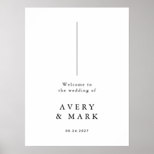 Póster Signo de bienvenida Minimalista moderno de Boda