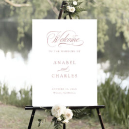 Póster Signo de bienvenida mínimo de caligrafía de guión