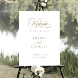 Póster Signo de bienvenida mínimo de caligrafía de guión