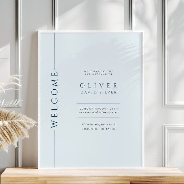 Póster Signo de bienvenida Mitzvah del Moderno bar azul c (Subido por el creador)