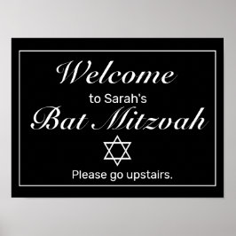 Póster Signo de bienvenida moderno Minimalista de Mitzvah