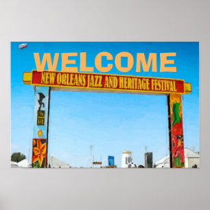 Póster Signo de bienvenida, música de jazz,