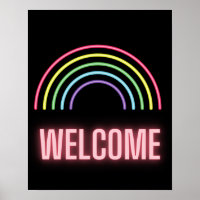 Signo de bienvenida Neon Rainbow