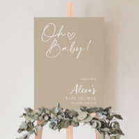 Signo de bienvenida neutral de Baby Shower Poster