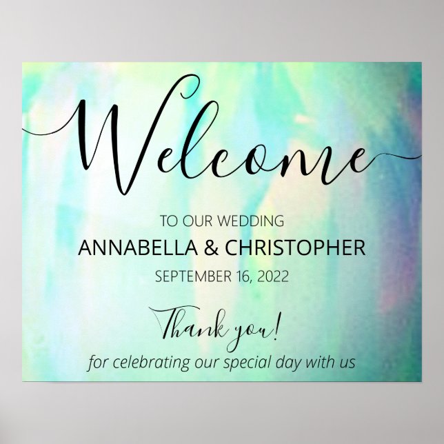 Póster Signo de bienvenida Opal Elegant Moderno (Frente)