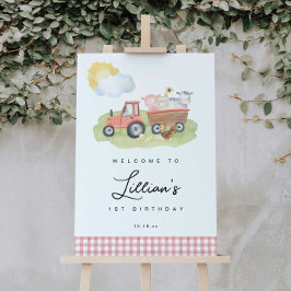 Póster Signo de bienvenida para animales de granja chica