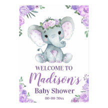 Signo de bienvenida para elefantes grandes, Poster