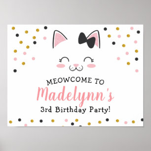 Póster Signo de bienvenida para gatos Kitty