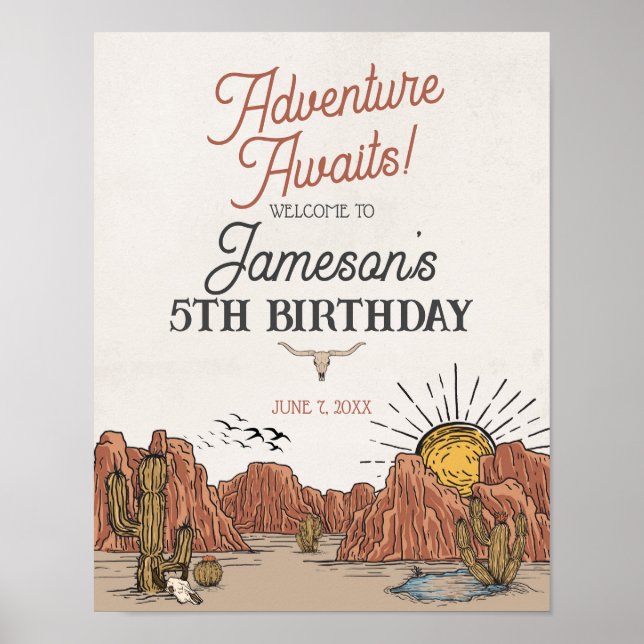 Póster Signo de bienvenida para la fiesta de cumpleaños d (Frente)