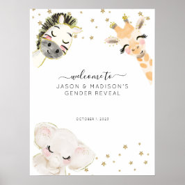 Póster Signo de bienvenida para revelar el género de los 