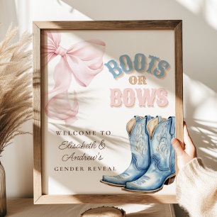 Póster Signo de bienvenida para revelar género Boots o Bo