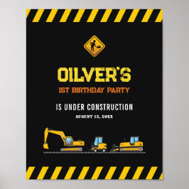 Póster Signo de bienvenida personalizado Camión de constr