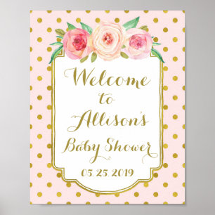 Póster Signo de bienvenida Personalizado de puntos de oro