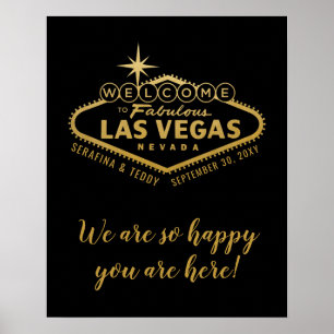 Póster Signo de bienvenida personalizado del Boda de Las