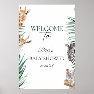 Póster Signo de bienvenida Poster de animales Safari de B