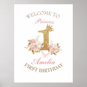 Póster Signo de bienvenida Princesa de la Corona de Oro 1