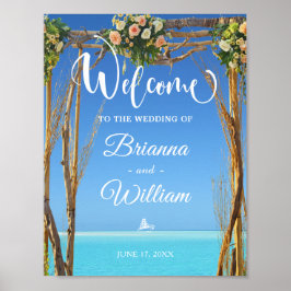 Póster Signo de bienvenida | Puerta de bodas de veraneo f