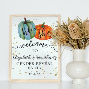 Póster Signo de bienvenida revelado de las calabazas de o