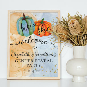 Póster Signo de bienvenida revelado de las calabazas de o