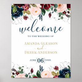 Póster Signo de bienvenida romántico Boda