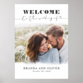 Póster Signo de bienvenida romántico Boda de fotos lindo