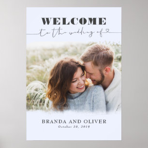 Póster Signo de bienvenida romántico Boda de fotos lindo