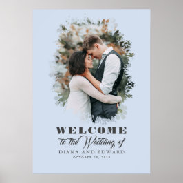 Póster Signo de bienvenida romántico Boda fotográfico