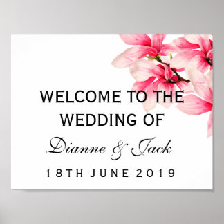 Póster Signo de bienvenida romántico-rosado de Magnolia f