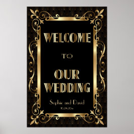 Póster Signo de bienvenida Royal Roaring 20's Gold Art De