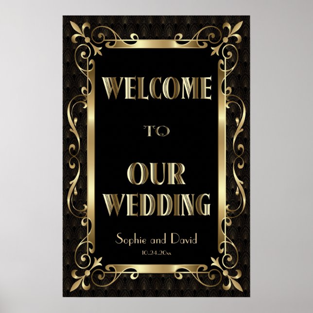 Póster Signo de bienvenida Royal Roaring 20's Gold Art De (Frente)