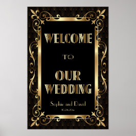 Póster Signo de bienvenida Royal Roaring 20's Gold Art De