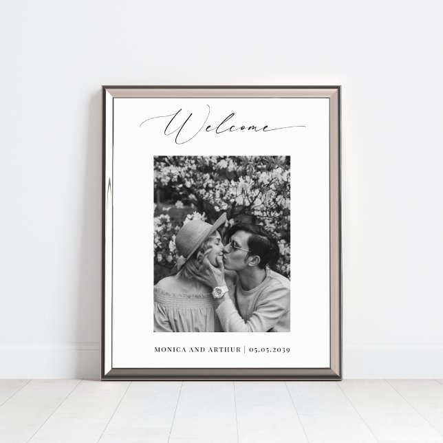 Póster Signo de bienvenida simple de Boda fotográfico bla (Subido por el creador)