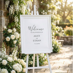Póster Signo de bienvenida simple del Boda