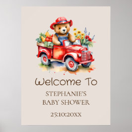 Póster Signo de bienvenida Teddy Teddy Teddy ducha infant