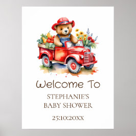 Póster Signo de bienvenida Teddy Teddy Teddy ducha infant