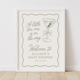 Póster Signo de bienvenida Tini One Martini Baby Shower
