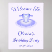 Signo de bienvenida Tutu del cumpleaños del ballet